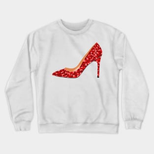 Red High Heel Shoe Crewneck Sweatshirt